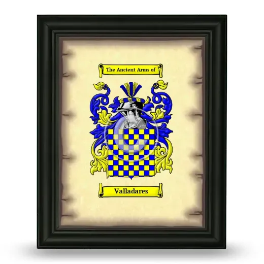 Valladares Coat of Arms Framed - Black