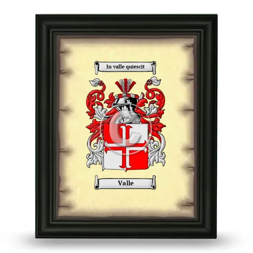 Valle Coat of Arms Framed - Black