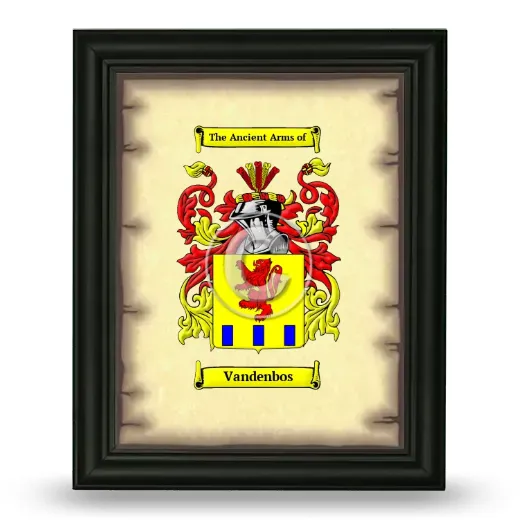 Vandenbos Coat of Arms Framed - Black