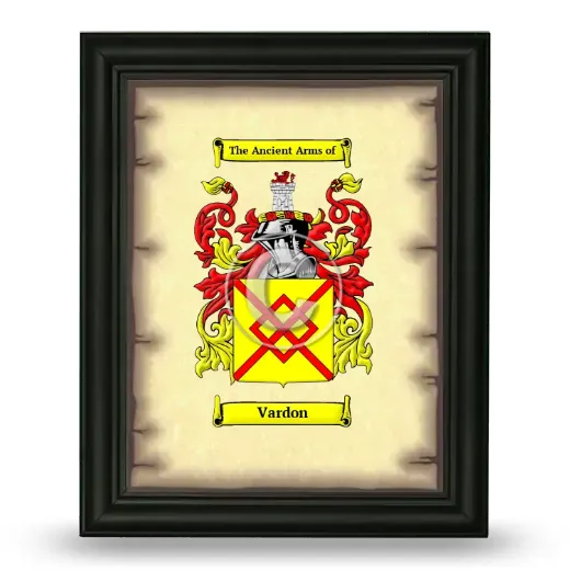 Vardon Coat of Arms Framed - Black