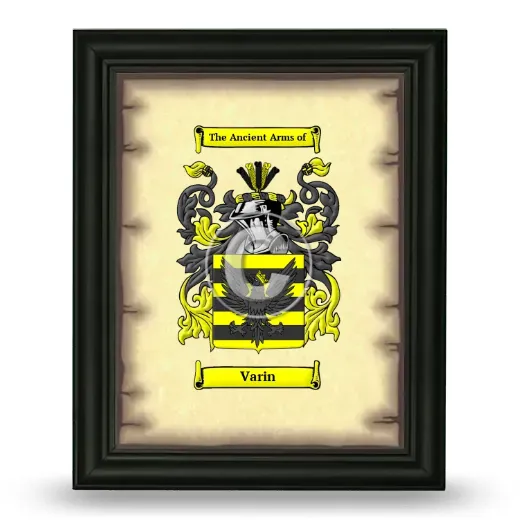 Varin Coat of Arms Framed - Black