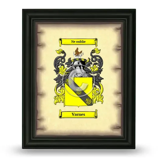 Varnes Coat of Arms Framed - Black