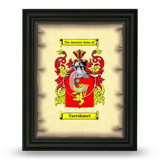 Vartolomei Coat of Arms Framed - Black