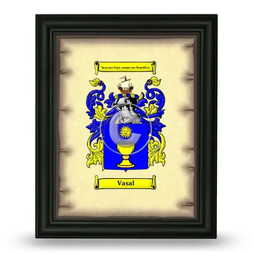 Vasal Coat of Arms Framed - Black