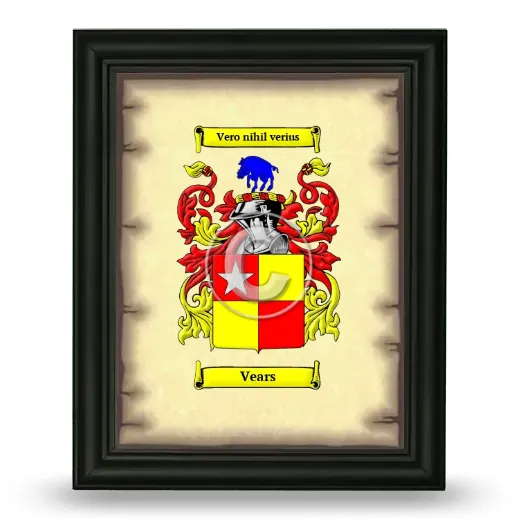 Vears Coat of Arms Framed - Black