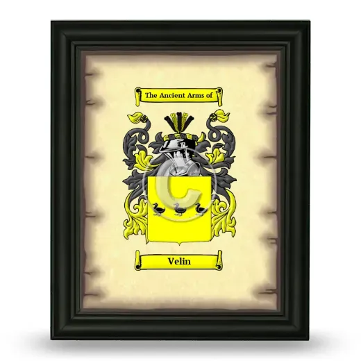 Velin Coat of Arms Framed - Black