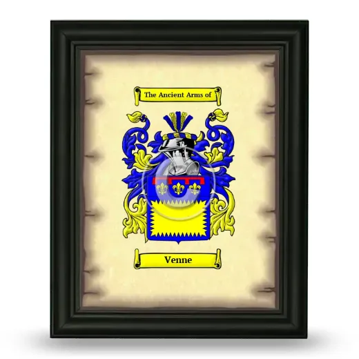 Venne Coat of Arms Framed - Black