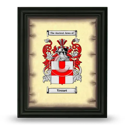 Vernet Coat of Arms Framed - Black