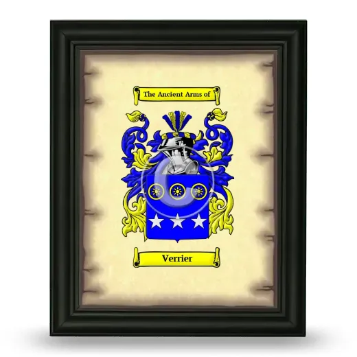 Verrier Coat of Arms Framed - Black