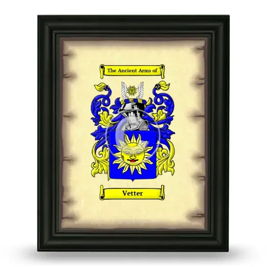 Vetter Coat of Arms Framed - Black