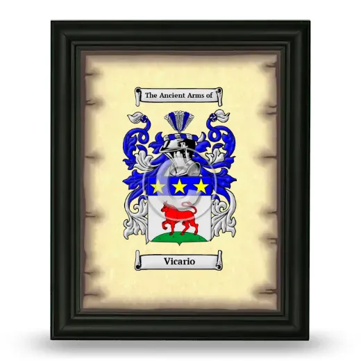 Vicario Coat of Arms Framed - Black