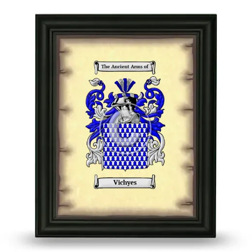 Vichyes Coat of Arms Framed - Black