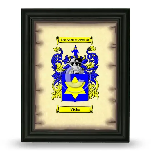 Vicks Coat of Arms Framed - Black