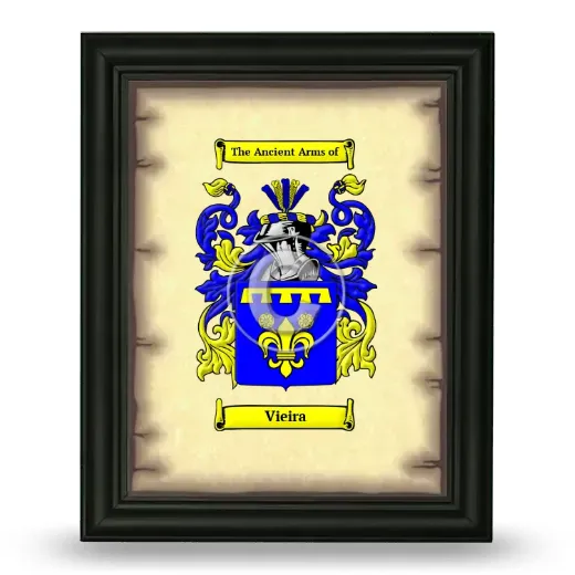 Vieira Coat of Arms Framed - Black