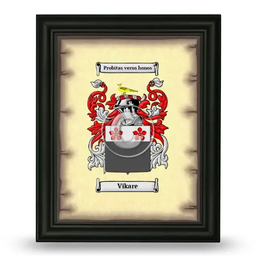 Vikare Coat of Arms Framed - Black