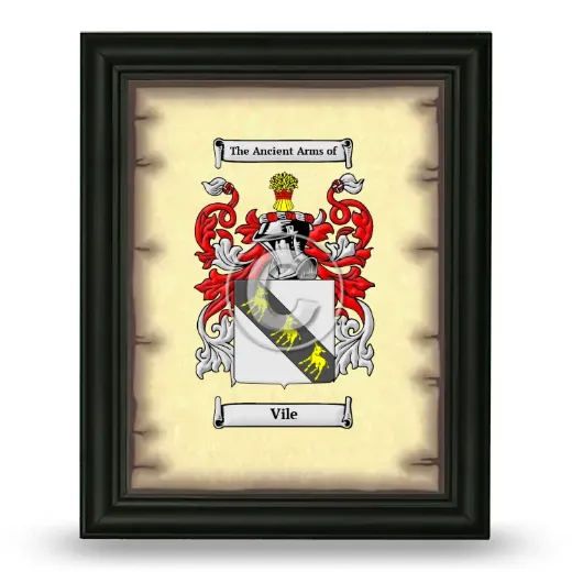 Vile Coat of Arms Framed - Black