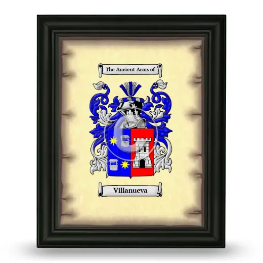 Villanueva Coat of Arms Framed - Black
