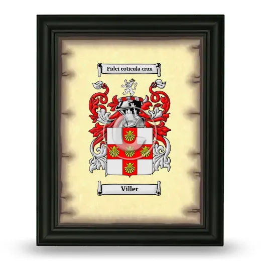 Viller Coat of Arms Framed - Black