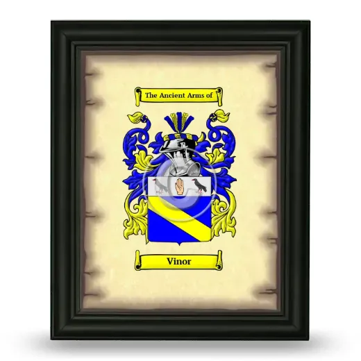 Vinor Coat of Arms Framed - Black