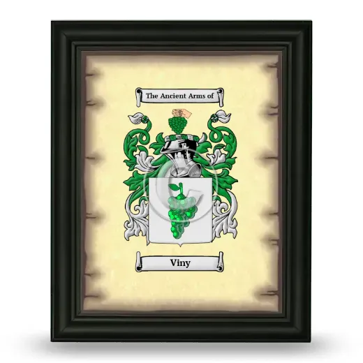 Viny Coat of Arms Framed - Black