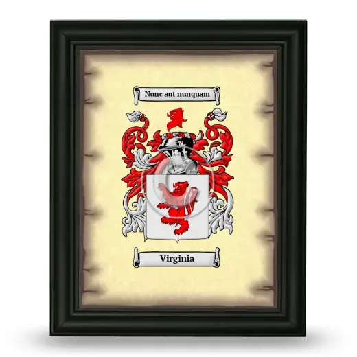 Virginia Coat of Arms Framed - Black