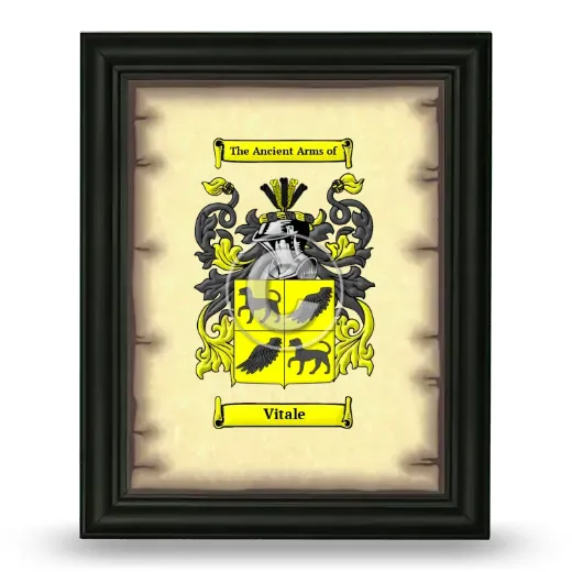 Vitale Coat of Arms Framed - Black