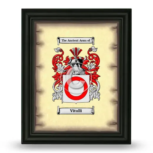 Vitulli Coat of Arms Framed - Black