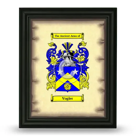 Vogler Coat of Arms Framed - Black