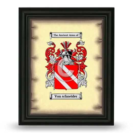 Von schneider Coat of Arms Framed - Black