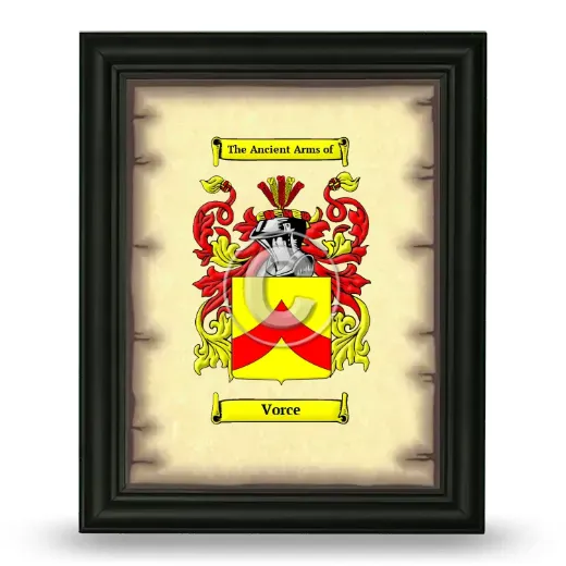 Vorce Coat of Arms Framed - Black