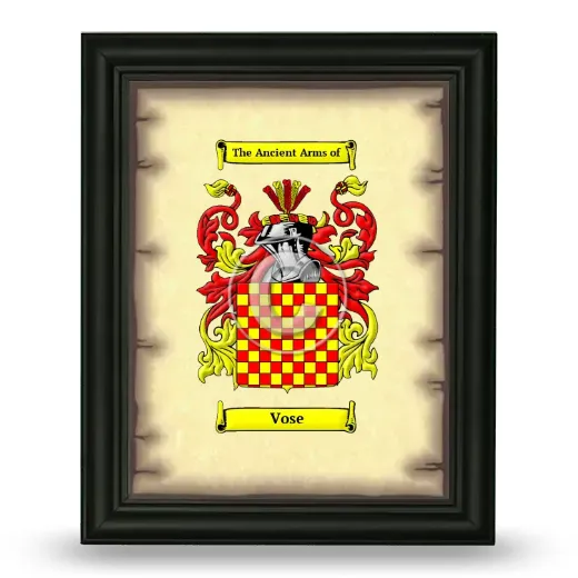 Vose Coat of Arms Framed - Black
