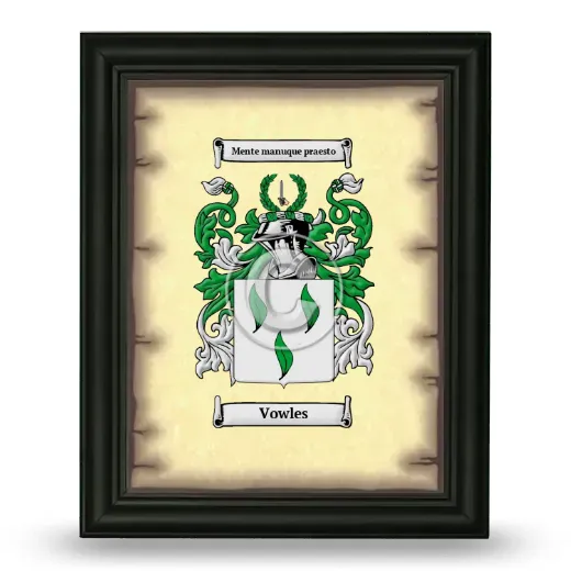Vowles Coat of Arms Framed - Black