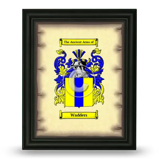 Wadders Coat of Arms Framed - Black