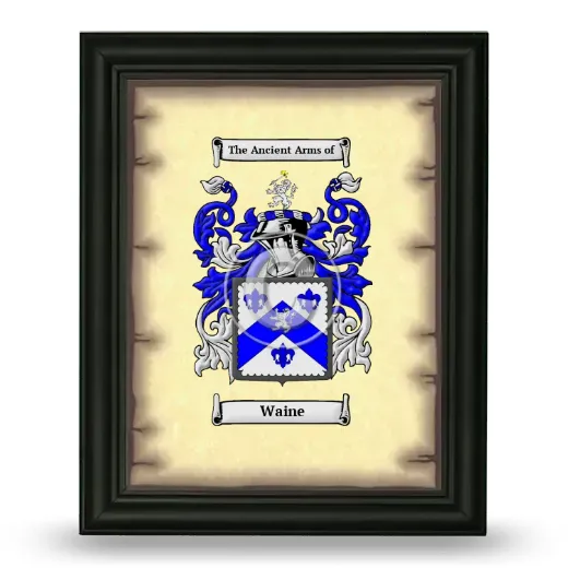 Waine Coat of Arms Framed - Black