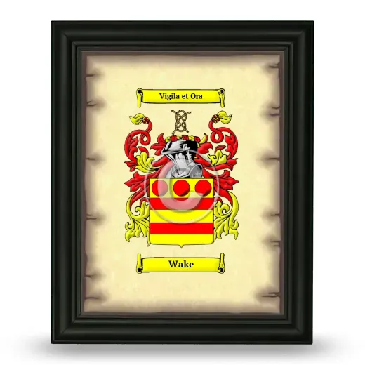 Wake Coat of Arms Framed - Black