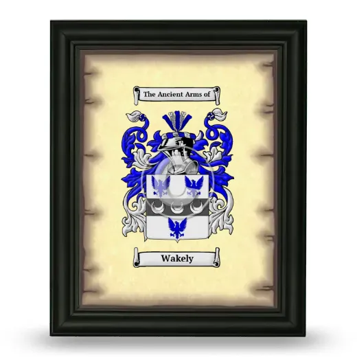 Wakely Coat of Arms Framed - Black