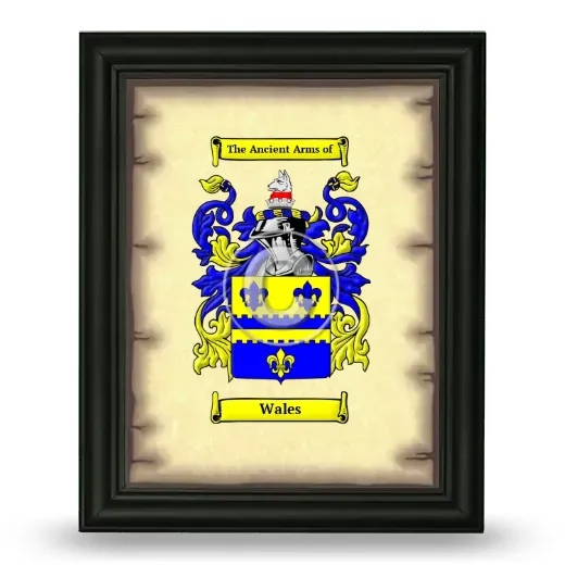 Wales Coat of Arms Framed - Black