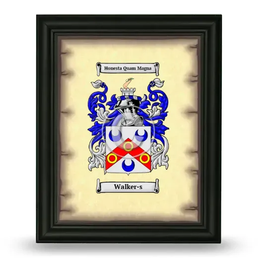 Walker-s Coat of Arms Framed - Black