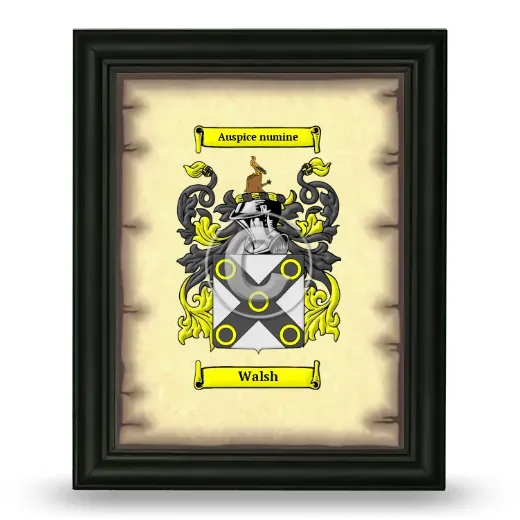 Walsh Coat of Arms Framed - Black