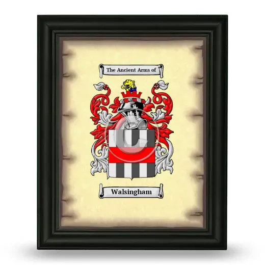 Walsingham Coat of Arms Framed - Black