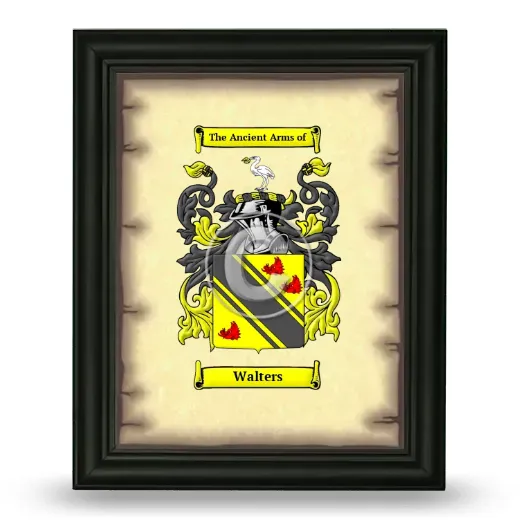 Walters Coat of Arms Framed - Black