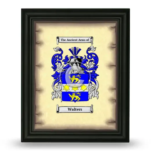Walters Coat of Arms Framed - Black