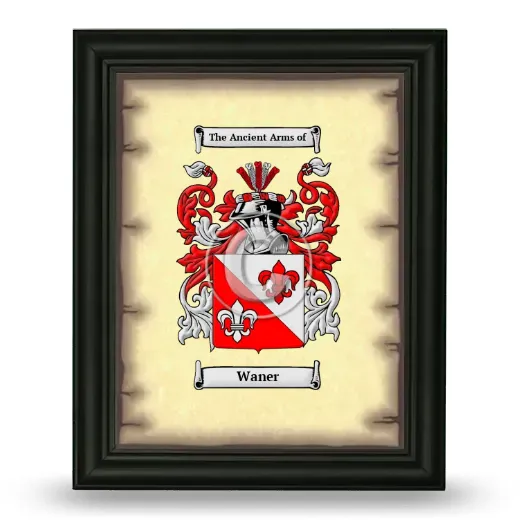 Waner Coat of Arms Framed - Black