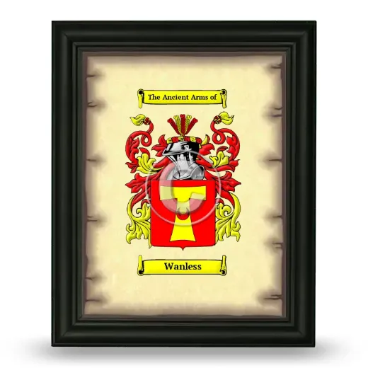 Wanless Coat of Arms Framed - Black