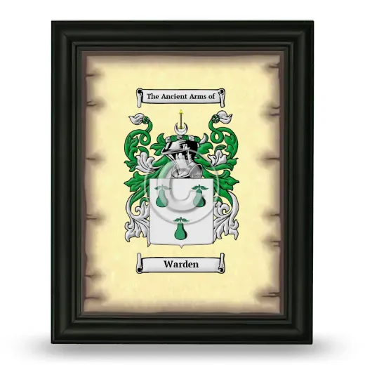 Warden Coat of Arms Framed - Black