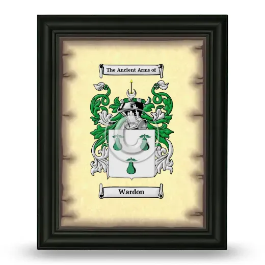 Wardon Coat of Arms Framed - Black