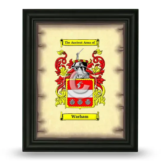 Warham Coat of Arms Framed - Black