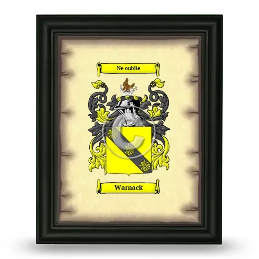 Warnack Coat of Arms Framed - Black