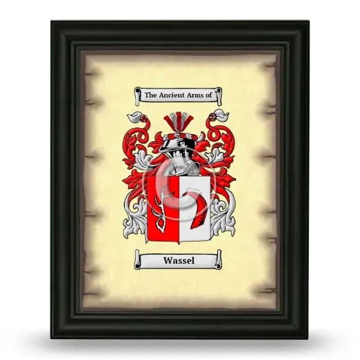 Wassel Coat of Arms Framed - Black