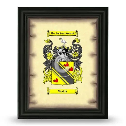 Watis Coat of Arms Framed - Black